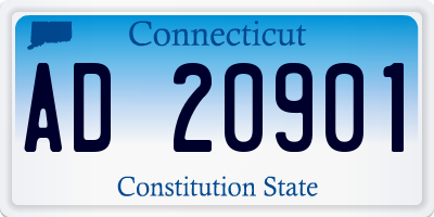 CT license plate AD20901