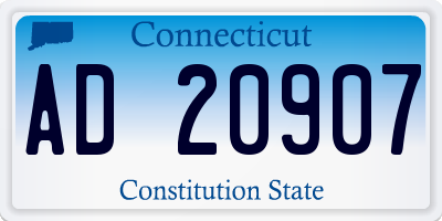 CT license plate AD20907