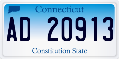 CT license plate AD20913