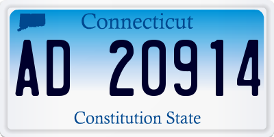 CT license plate AD20914