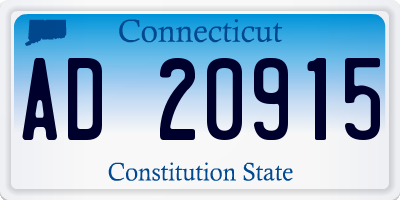 CT license plate AD20915