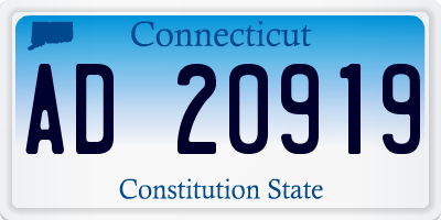 CT license plate AD20919