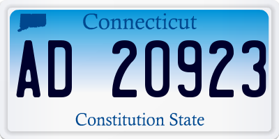 CT license plate AD20923