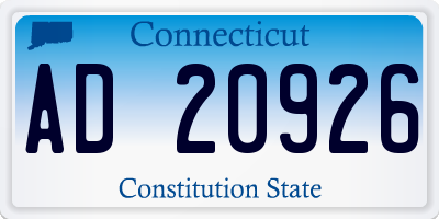 CT license plate AD20926