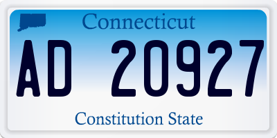 CT license plate AD20927
