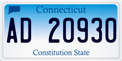 CT license plate AD20930