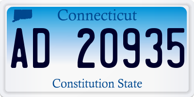 CT license plate AD20935