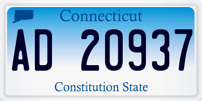 CT license plate AD20937