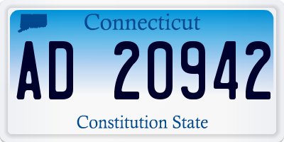 CT license plate AD20942