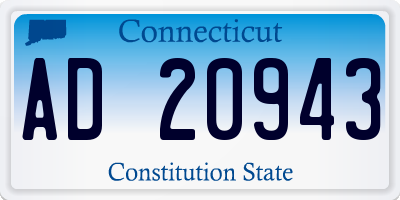 CT license plate AD20943