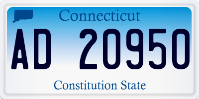 CT license plate AD20950