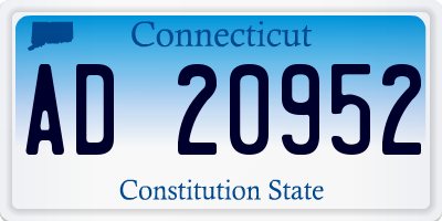 CT license plate AD20952