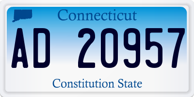 CT license plate AD20957