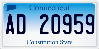 CT license plate AD20959