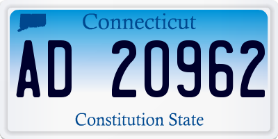 CT license plate AD20962