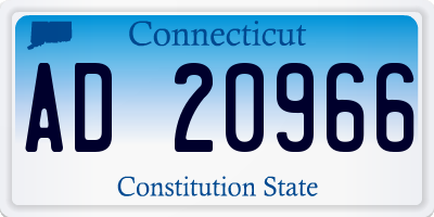 CT license plate AD20966