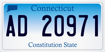 CT license plate AD20971