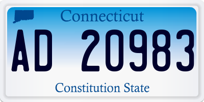 CT license plate AD20983