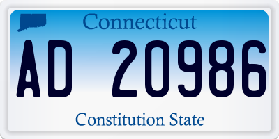 CT license plate AD20986