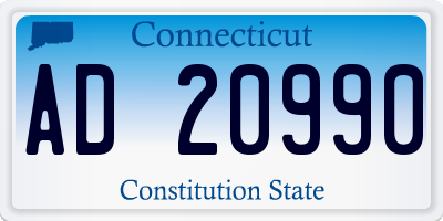 CT license plate AD20990