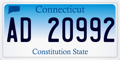 CT license plate AD20992