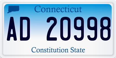 CT license plate AD20998