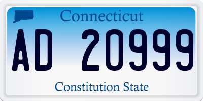 CT license plate AD20999