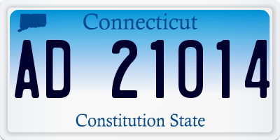 CT license plate AD21014