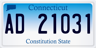 CT license plate AD21031
