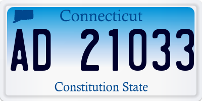 CT license plate AD21033