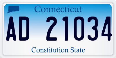 CT license plate AD21034
