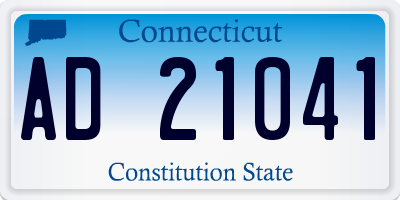 CT license plate AD21041