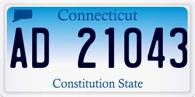 CT license plate AD21043