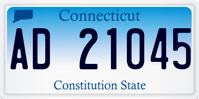CT license plate AD21045