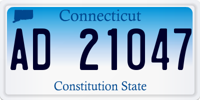 CT license plate AD21047