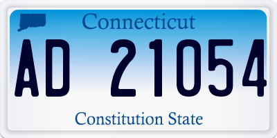 CT license plate AD21054