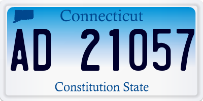 CT license plate AD21057