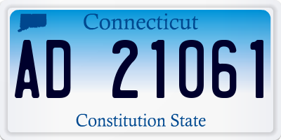 CT license plate AD21061