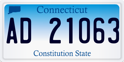 CT license plate AD21063
