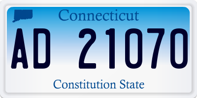 CT license plate AD21070