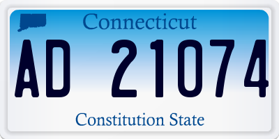 CT license plate AD21074