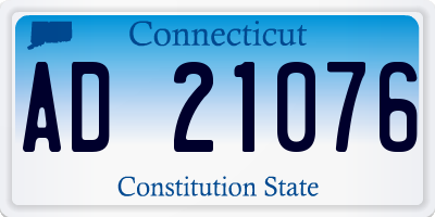 CT license plate AD21076