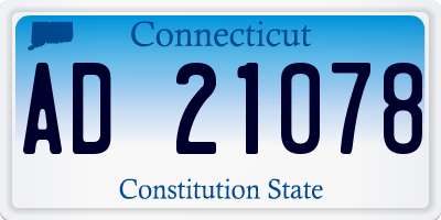 CT license plate AD21078
