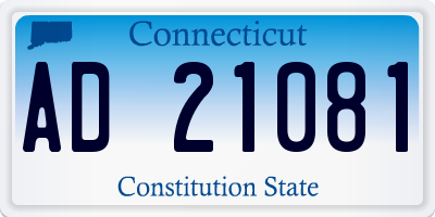 CT license plate AD21081