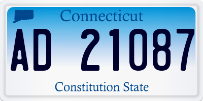 CT license plate AD21087