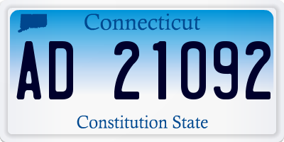 CT license plate AD21092