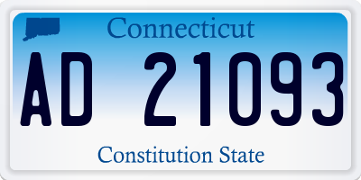 CT license plate AD21093