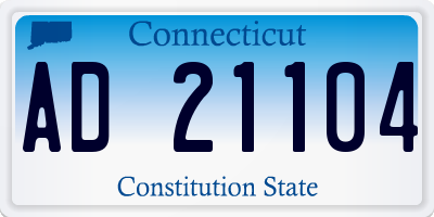 CT license plate AD21104