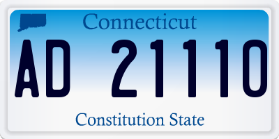 CT license plate AD21110