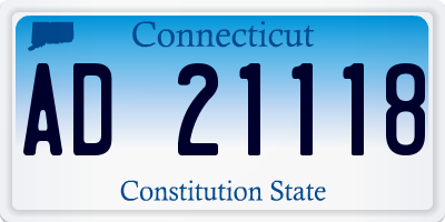 CT license plate AD21118